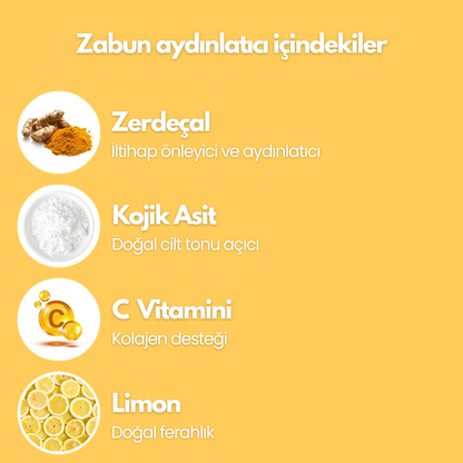 zabun® limon, zerdeçal ve kojik asitli aydınlatıcı sabun